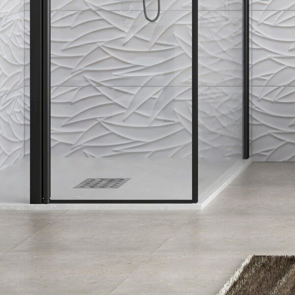 Kamalu box doccia finitura nera 70x70cm battente e fisso | kpx2800n