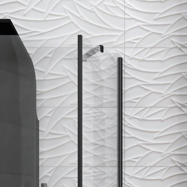 Kamalu box doccia finitura nera 70x70cm battente e fisso | kpx2800n