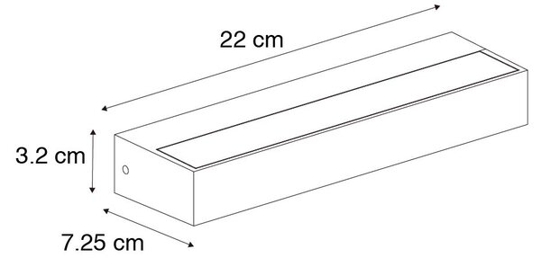 Lampada da parete moderna nera 22cm incl. LED IP65 - Hannah