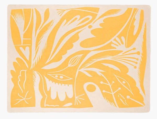 Coperta gialla 165x200 cm Lino – noo.ma