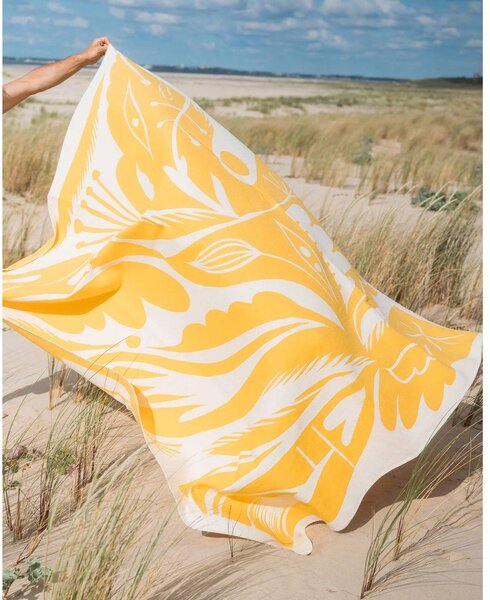 Coperta gialla 165x200 cm Lino – noo.ma