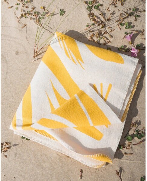 Coperta gialla 165x200 cm Lino – noo.ma