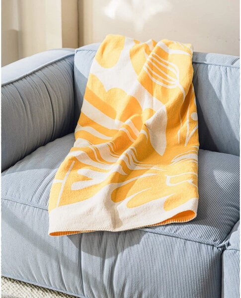 Coperta gialla 165x200 cm Lino – noo.ma