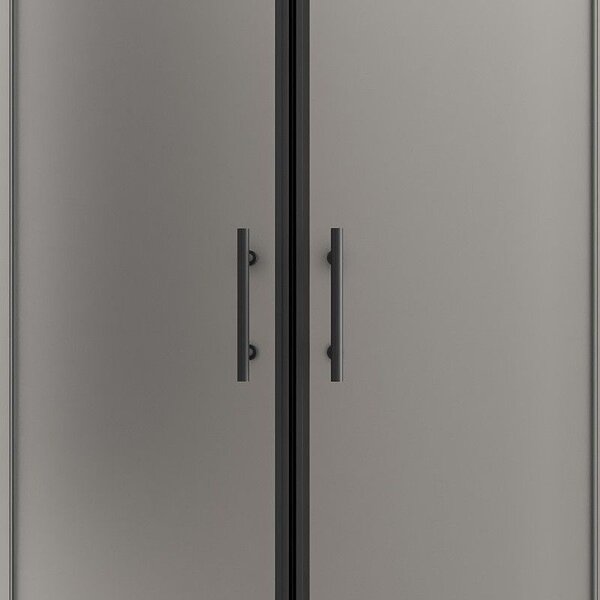 Kamalu box doccia semicircolare 90x90 telaio nero vetro satinato | kf2000bs