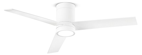 Ventilatore Metallo Bianco Opaco Led 18W 3 Pale Legno Bianco Noce Chiaro Antares