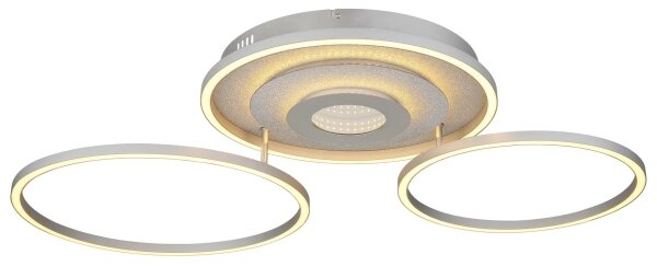 Globo 67824-40 - Plafoniera LED dimmerabile MILES 40W/230V 57x99,2 cm argento + telecomando incluso