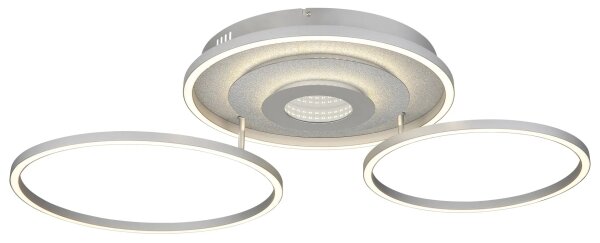 Globo 67824-40 - Plafoniera LED dimmerabile MILES 40W/230V 57x99,2 cm argento + telecomando incluso
