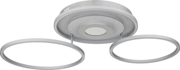 Globo 67824-40 - Plafoniera LED dimmerabile MILES 40W/230V 57x99,2 cm argento + telecomando incluso