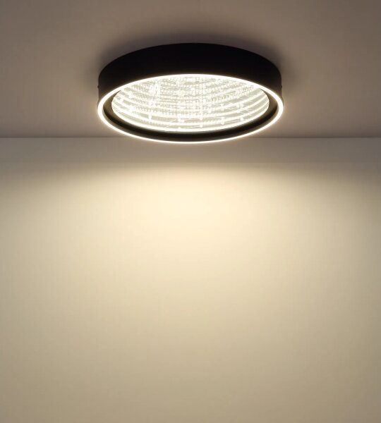 Globo 68288D - Plafoniera LED dimmerabile MIRRORA 40W/230V, diametro 51,5 cm, nero+telecomando