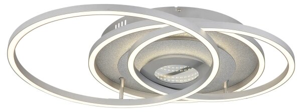 Globo 67824-40 - Plafoniera LED dimmerabile MILES 40W/230V 57x99,2 cm argento + telecomando incluso