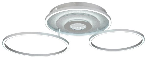 Globo 67824-40 - Plafoniera LED dimmerabile MILES 40W/230V 57x99,2 cm argento + telecomando incluso