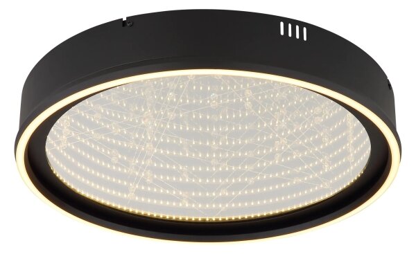 Globo 68288D - Plafoniera LED dimmerabile MIRRORA 40W/230V, diametro 51,5 cm, nero+telecomando