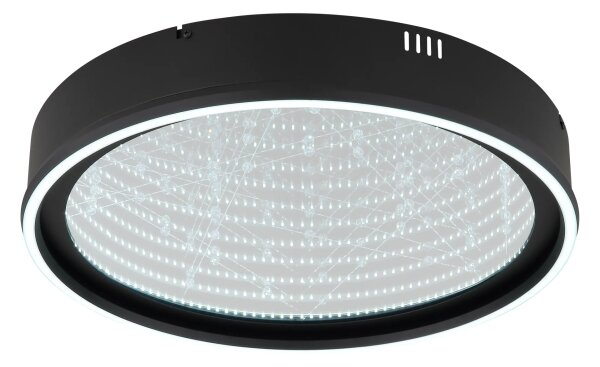 Globo 68288D - Plafoniera LED dimmerabile MIRRORA 40W/230V, diametro 51,5 cm, nero+telecomando