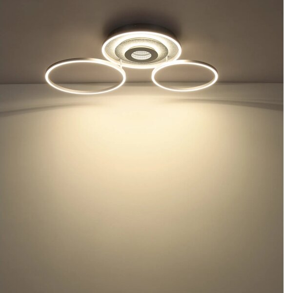 Globo 67824-40 - Plafoniera LED dimmerabile MILES 40W/230V 57x99,2 cm argento + telecomando incluso
