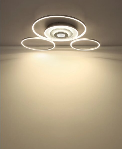 Globo 67824-60 - Plafoniera LED dimmerabile MILES 60W/230V 80,8x99,2 cm argento + telecomando