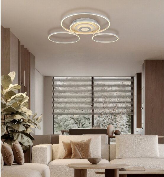 Globo 67824-60 - Plafoniera LED dimmerabile MILES 60W/230V 80,8x99,2 cm argento + telecomando