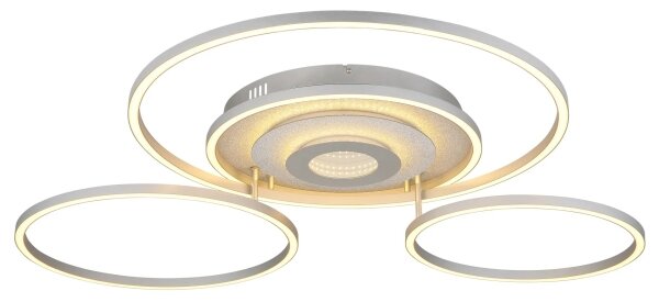 Globo 67824-60 - Plafoniera LED dimmerabile MILES 60W/230V 80,8x99,2 cm argento + telecomando