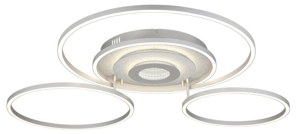 Globo 67824-60 - Plafoniera LED dimmerabile MILES 60W/230V 80,8x99,2 cm argento + telecomando