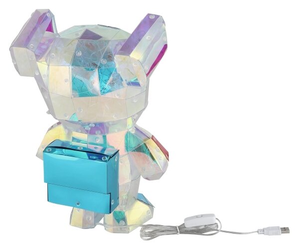Globo 28085 - Decorazione da tavolo LED in confezione regalo BRONDAR 0,03W/5V USB orsetto spaziale