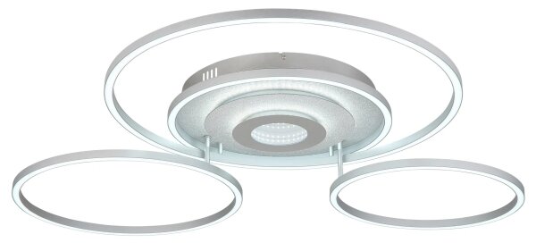 Globo 67824-60 - Plafoniera LED dimmerabile MILES 60W/230V 80,8x99,2 cm argento + telecomando