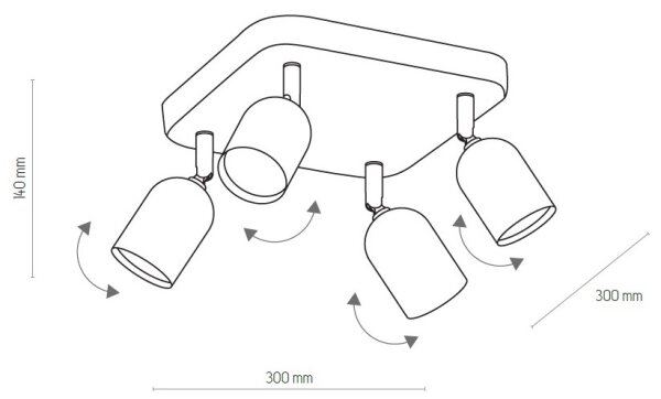 LED RGBW Faretto dimmerabile TOP 4xGU10/6,5W/230V 2700-6500K nero