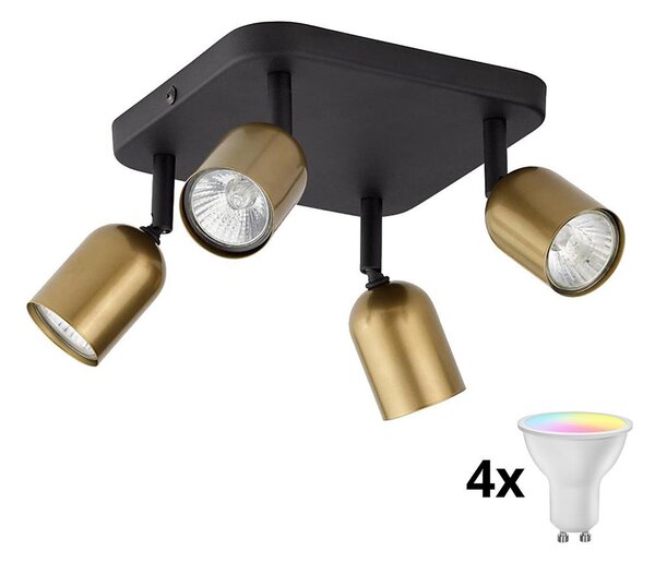 Faretto LED RGBW dimmerabile TOP 4xGU10/6,5W/230V 2700-6500K oro/nero