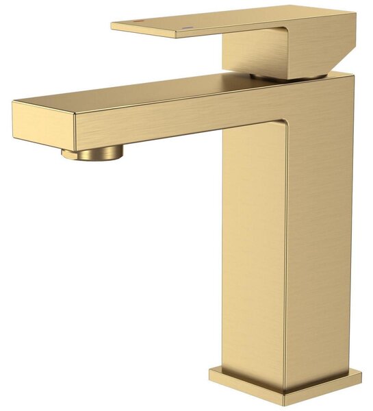 Miscelatore per lavabo, finitura oro spazzolato, corpo in Vetroceramica, senza schizzi, acciaio inossidabile 304