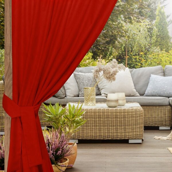 Nastro per fissaggio tende da giardino 160x8 cm rosso