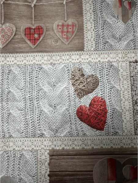 Coperta sul divano Shabby love rosso