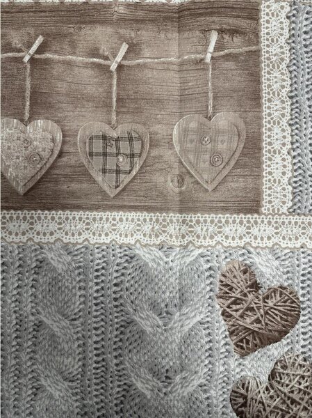Tessuto di cotone Shabby love beige, h. 145 cm