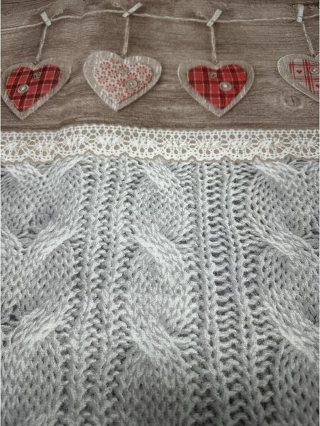 Coperta sul divano Shabby love rosso