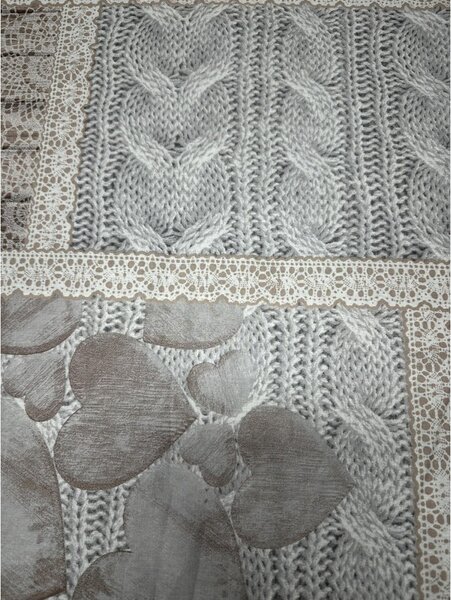 Tessuto di cotone Shabby love beige, h. 145 cm