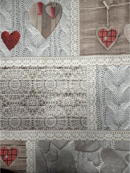 Coperta sul divano Shabby love rosso