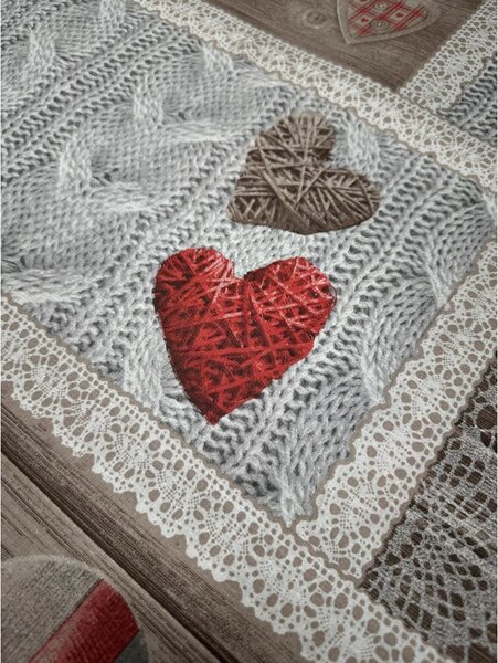 Coperta sul divano Shabby love rosso