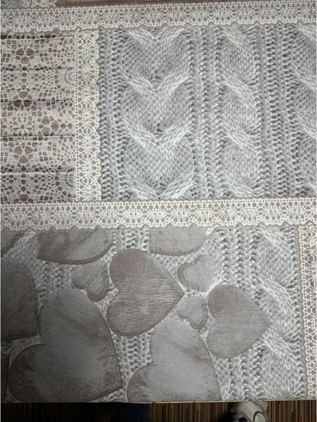 Tessuto di cotone Shabby love beige, h. 145 cm