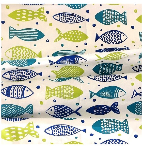 Tessuto cotone al metro - pesce blu