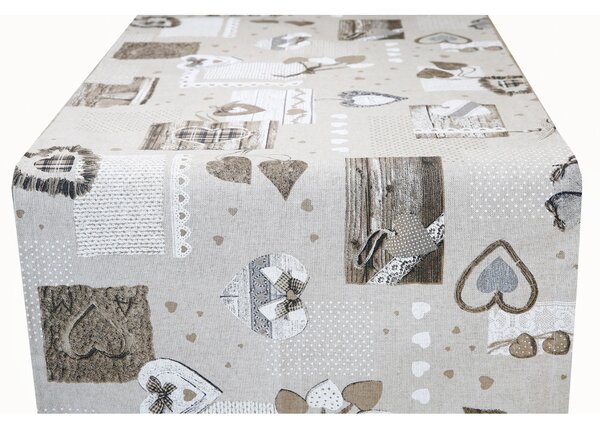 Runner cuori taupe
