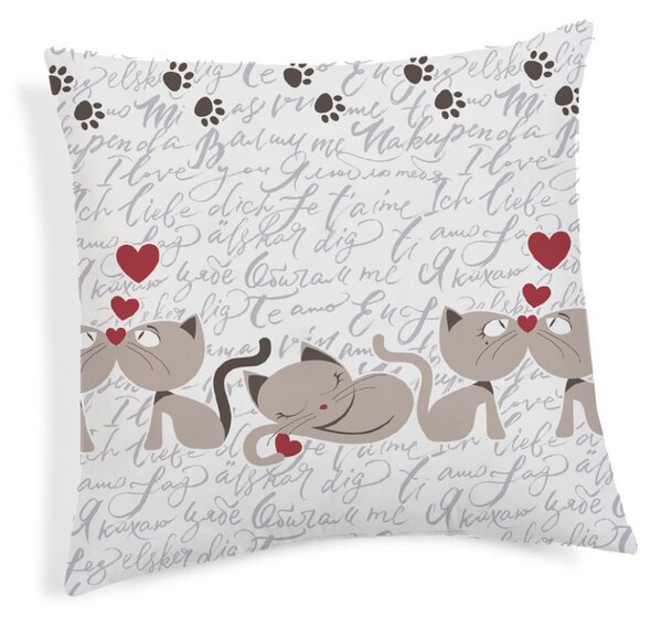 Federa cuscino Gattini beige 40x40 cm Made in Italy