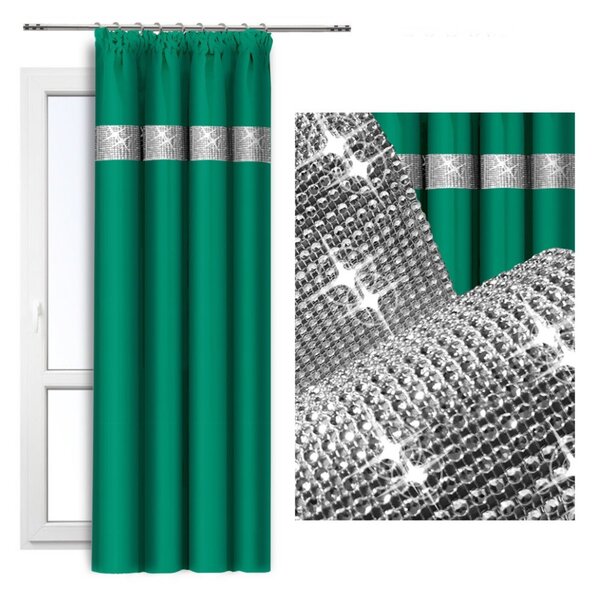 Tenda con nastro e zirconi 140x250 cm arancio il mare