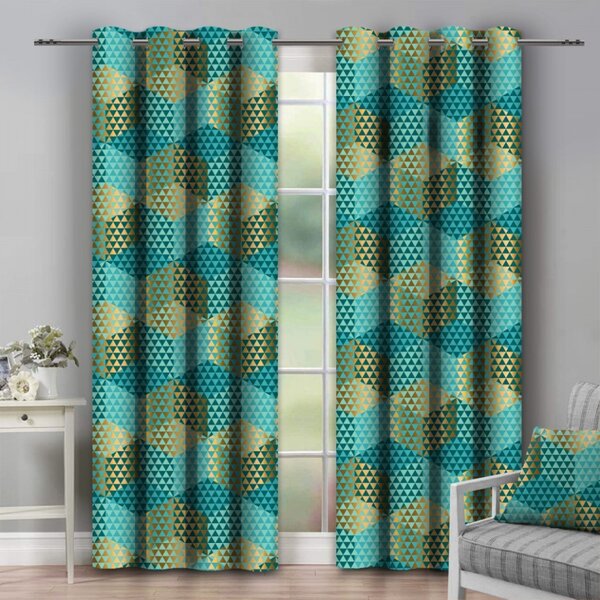 Tenda su anelli 140x250 cm turchese