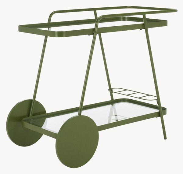 Carrello da portata con piano in vetro Zunia