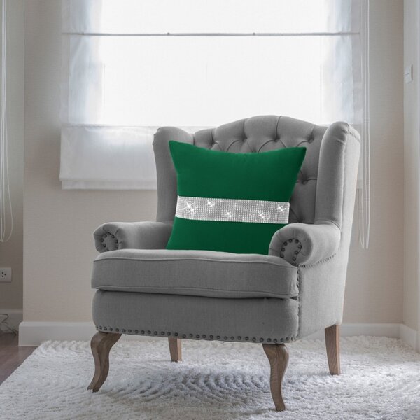 Federa con zirconi verde bottiglia