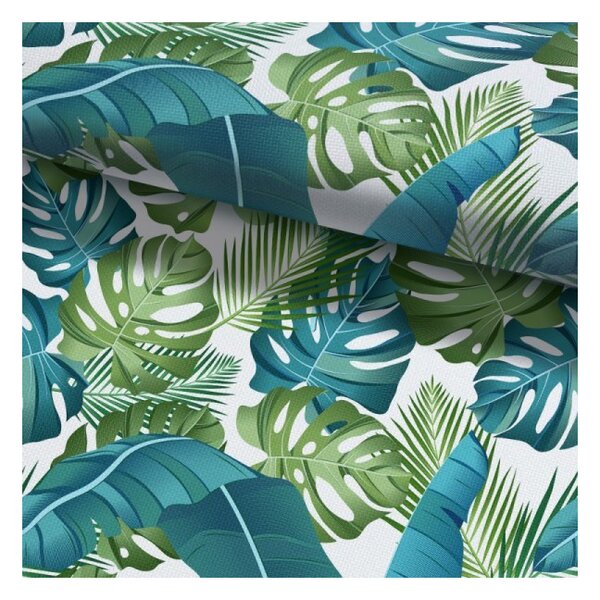 Tenda su anelli foglie di monstera