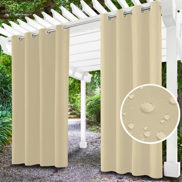 Tenda da giardino su anelli sulla terrazza MIG17 beige