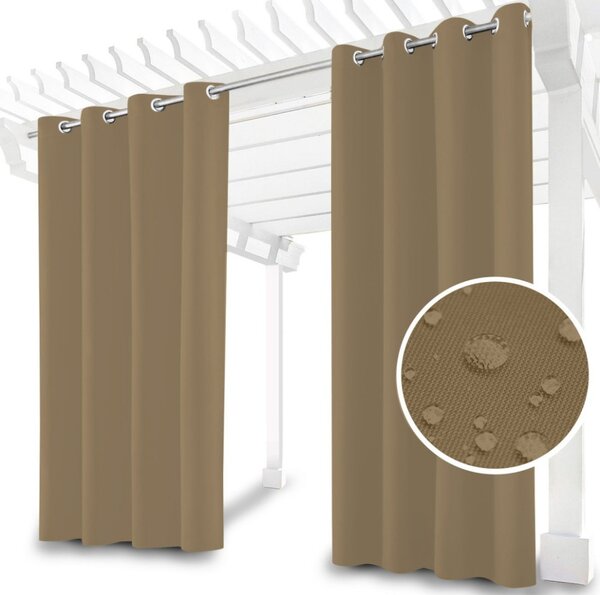 Tenda da giardino su anelli sulla terrazza MIG21 beige scuro