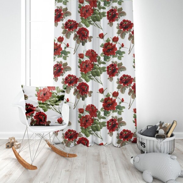Federa cuscino MIGD116 rosso fiori