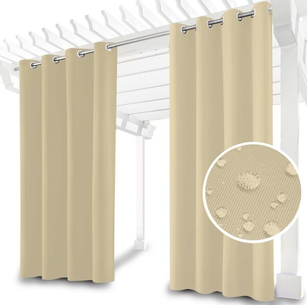 Tenda da giardino su anelli sulla terrazza MIG17 beige