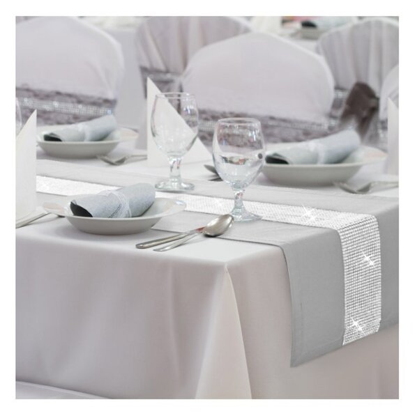 Runner Glamour con zirconi grigio chiaro