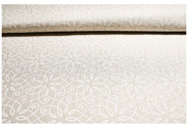 Tessuto decorativo Stelle bianche con lurex, h. 140 cm
