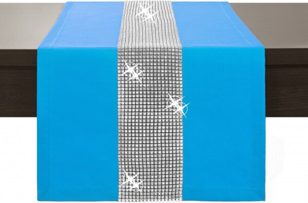 Runner Glamour con zirconi blu turchese